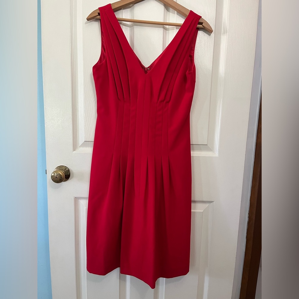 Clavin Klein Classic V-Neck Red Women's Dress